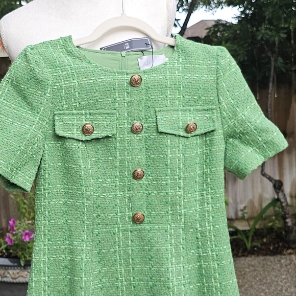 Nwt UYM  tweed golden buttons dress S - Picture 4 of 16